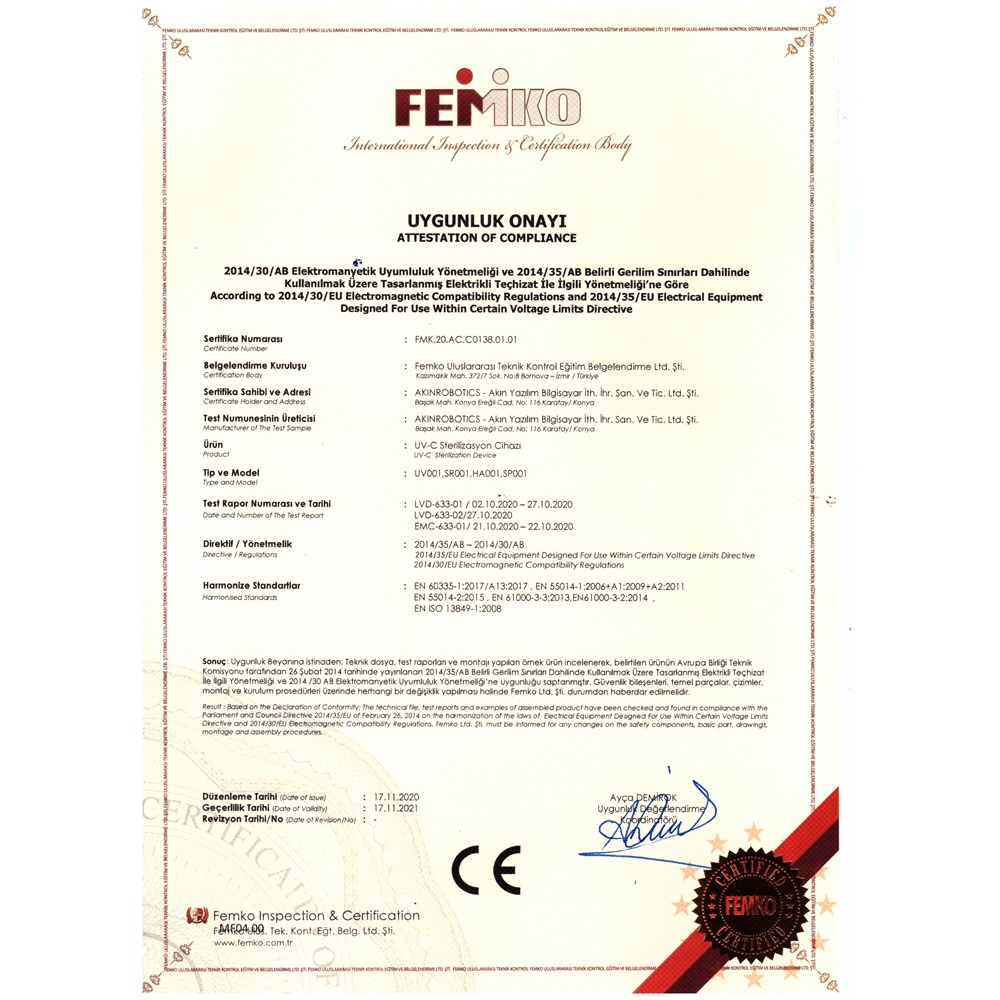 UV-C Sterilizasyon Robotu